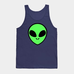 Green Sci-Fi Alien Head Tank Top